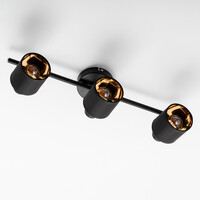 Taklampa Finley med 3 justerbara spotlights - svart
