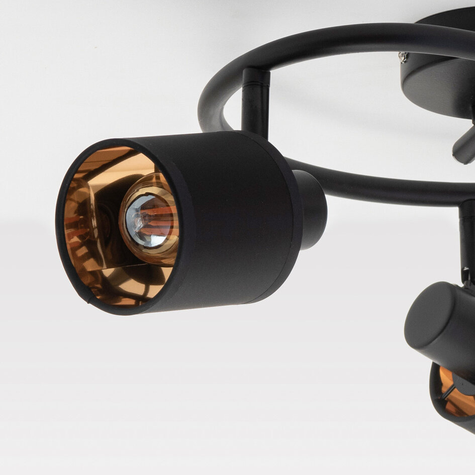 Taklampa Flynn med 3 justerbara spotlights - svart