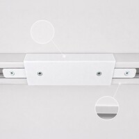 Dubbelsidigt anslutningsblock för mittanslutning på 1-fas skena, vit