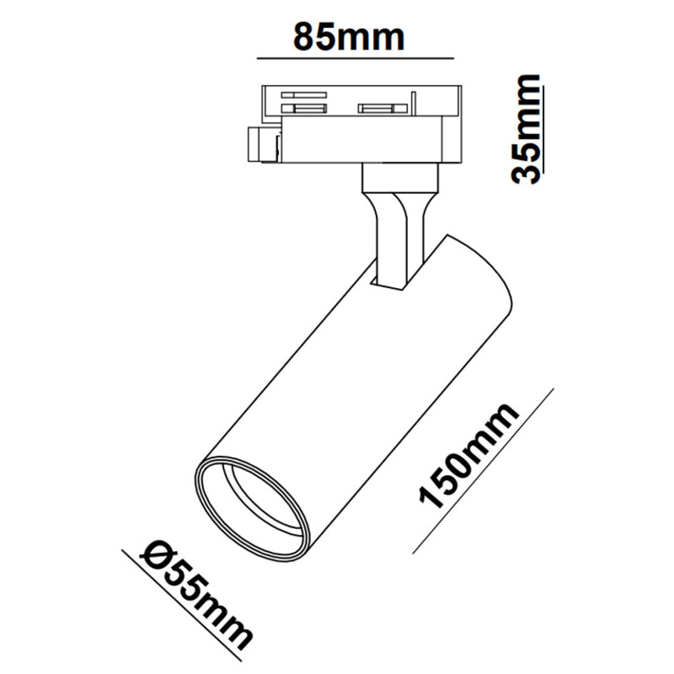 Skenspotlight Juliette 1-fas, 12W med dim-to-warm-funktion