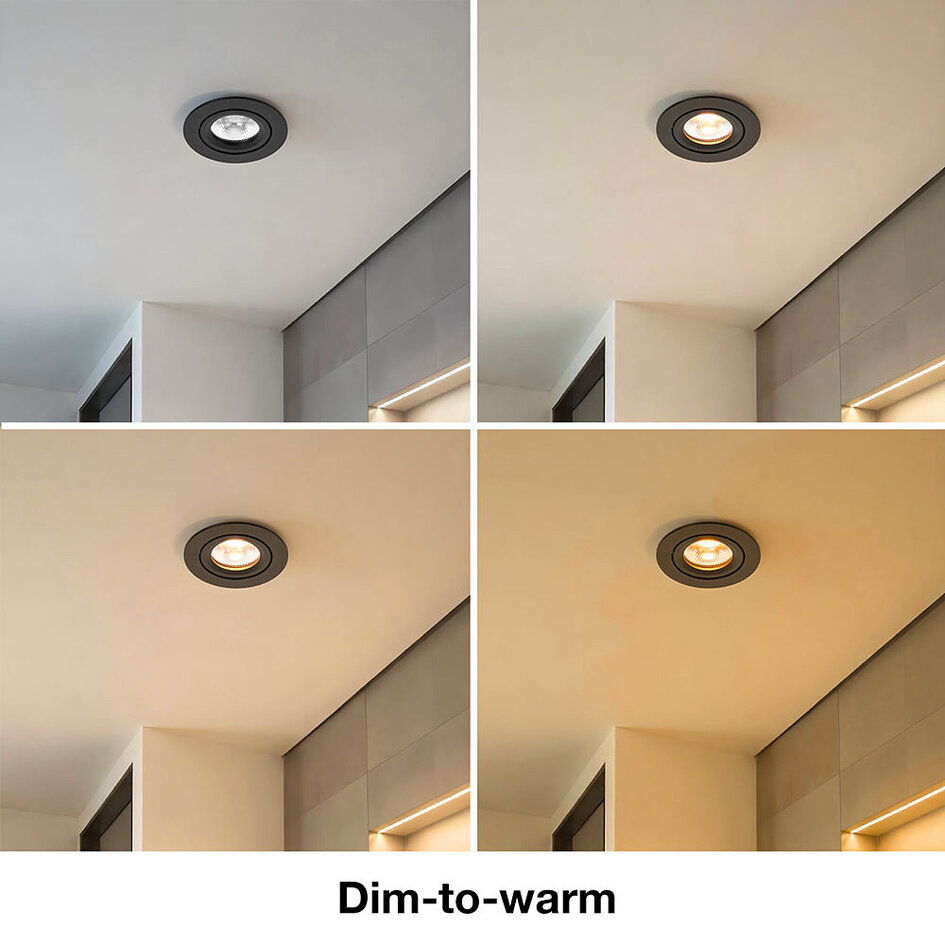 Infälld spotlight Luuk med dim-to-warm-funktion - vit