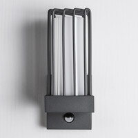 Industriell utomhusvägglampa Tijn med sensor - antracit