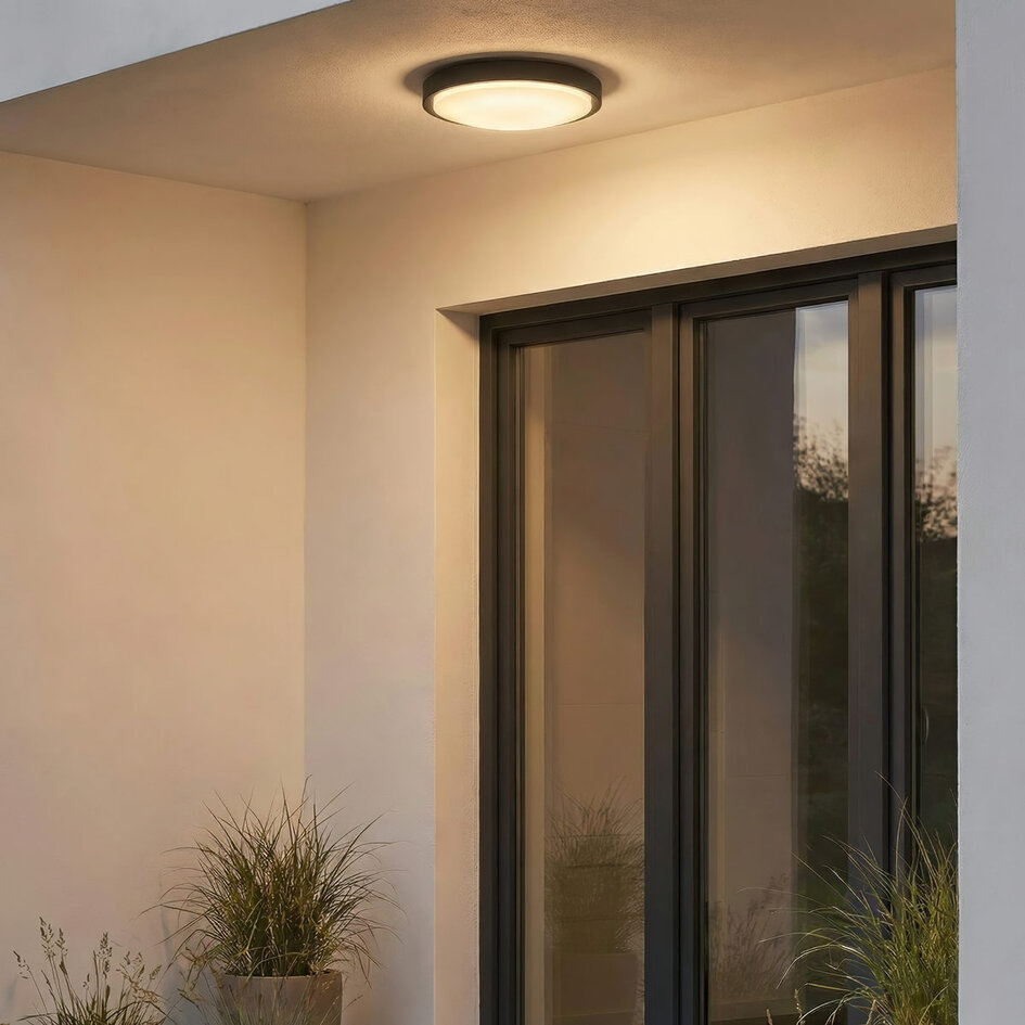 Modern utomhusvägglampa Samuel med sensor - antracit 20W