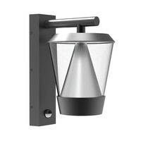 Modern utomhusvägglampa Tygo med sensor - antracit 12W