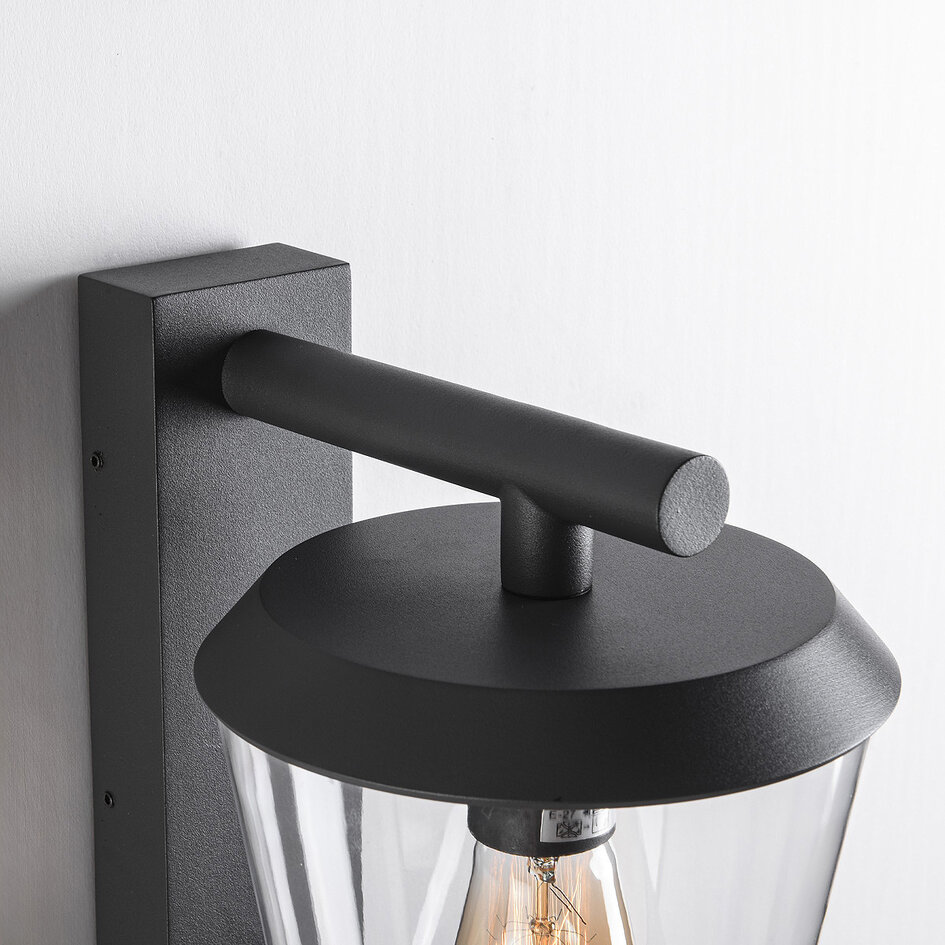 Designad utomhusvägglampa Jonah med sensor - antracit