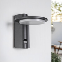 Utomhusvägglampa Mayson med sensor - antracit med integrerad LED