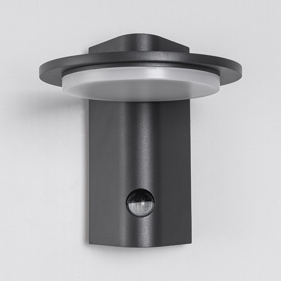 Utomhusvägglampa Mayson med sensor - antracit med integrerad LED