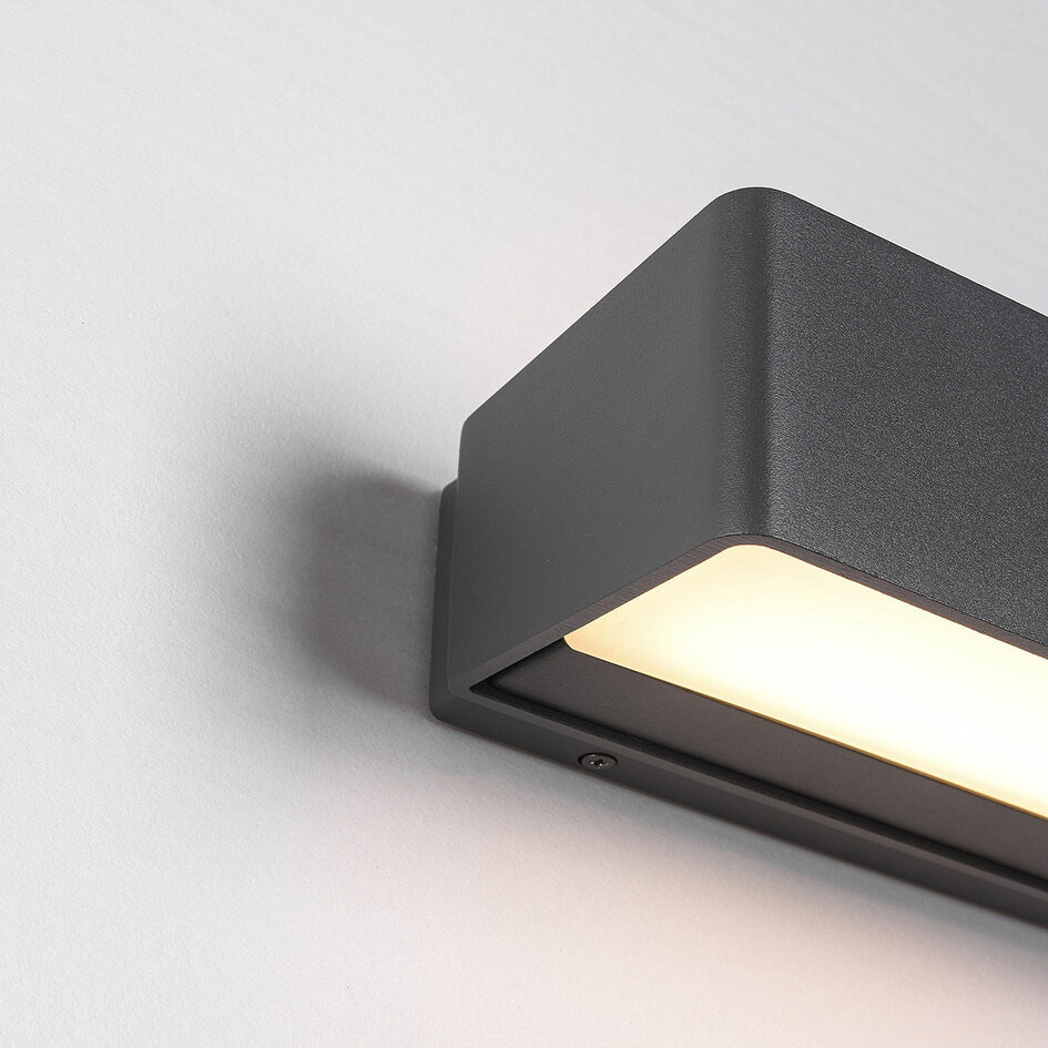 Designad utomhusvägglampa Raf - antracit med integrerad LED
