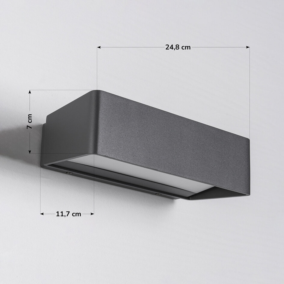 Designad utomhusvägglampa Raf - antracit med integrerad LED