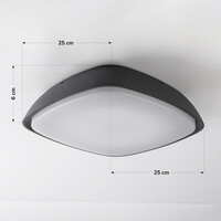 Designad utomhustaklampa Bodi - antracit med integrerad LED