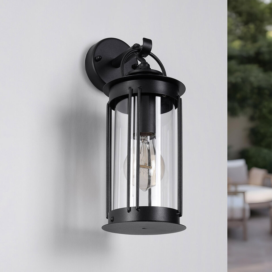 Industriell utomhusvägglampa Sienna - svart