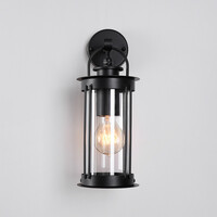 Industriell utomhusvägglampa Sienna - svart