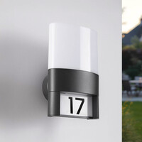 Utomhusvägglampa Lidia med husnummer - med integrerad LED