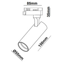 Set med 1-fas skensystem på 3 meter och Juliette-spotlights, svart
