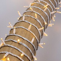 Kopplingsbar julbelysning vit | från 10 meter med 100 LED | gummi