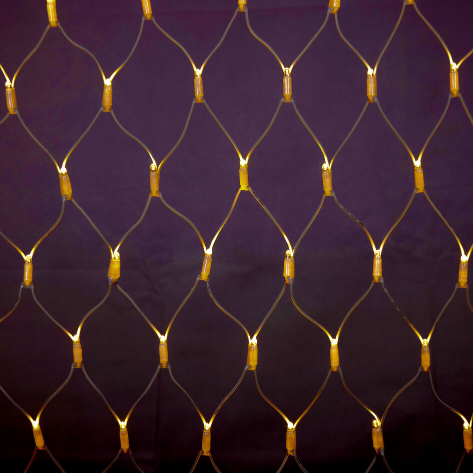 Kopplingsbar nätbelysning vit | från 2 m² | 200 LED | varmvit | gummi