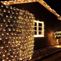 Kopplingsbar nätbelysning vit | från 2 m² | 200 LED | varmvit | gummi