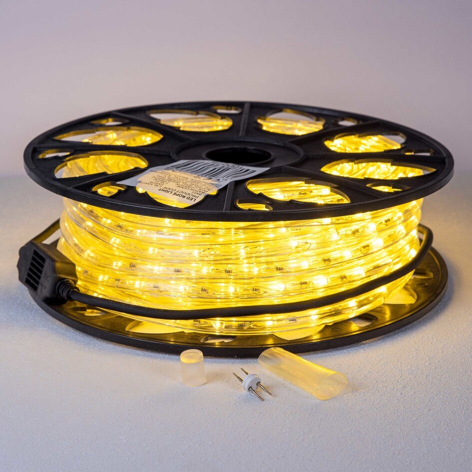 Rund ljusslang 13 mm | 25 meter med 750 lysdioder | 2700K