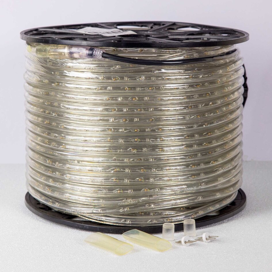 Rund ljusslang 13 mm | 100 meter med 3000 lysdioder | 2700K