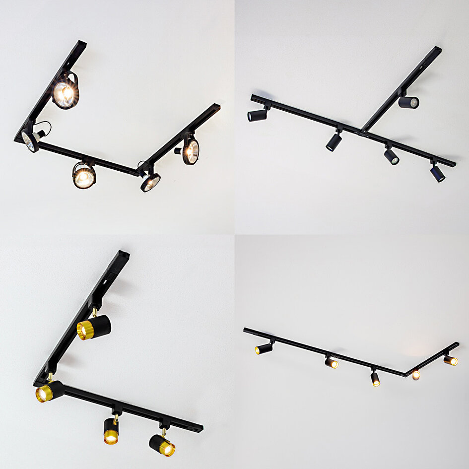 Kopplingsbar 1-fas skena på 75 cm med anslutningsblock och ändkåpa, svart