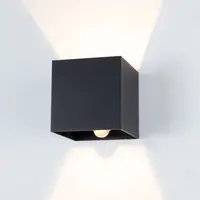 Utomhusvägglampa Nora med sensor - svart med integrerad LED