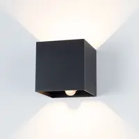 Utomhusvägglampa Nora med sensor - svart med integrerad LED