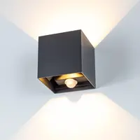 Utomhusvägglampa Nora med sensor - svart med integrerad LED