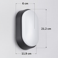 LED-bulkhead med justerbar färgtemperatur - svart
