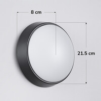 Rund LED-bulkhead med justerbar färgtemperatur - svart