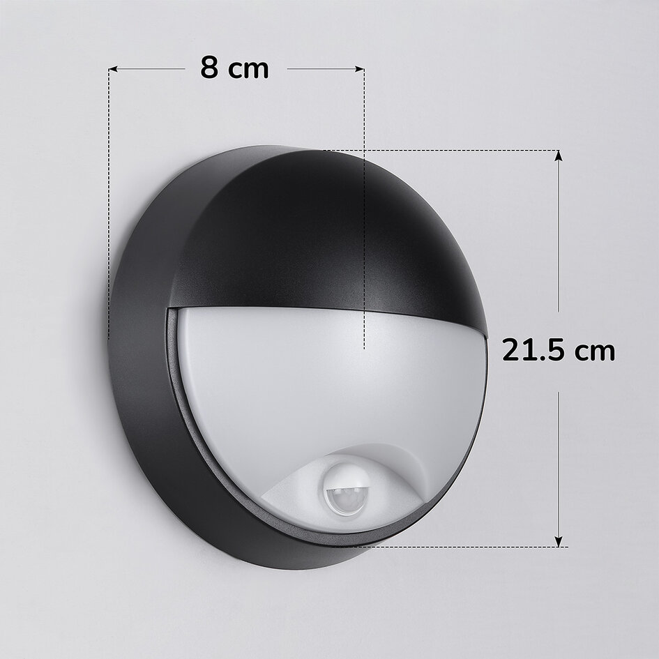 Rund LED-bulkhead med sensor och justerbar färgtemperatur
