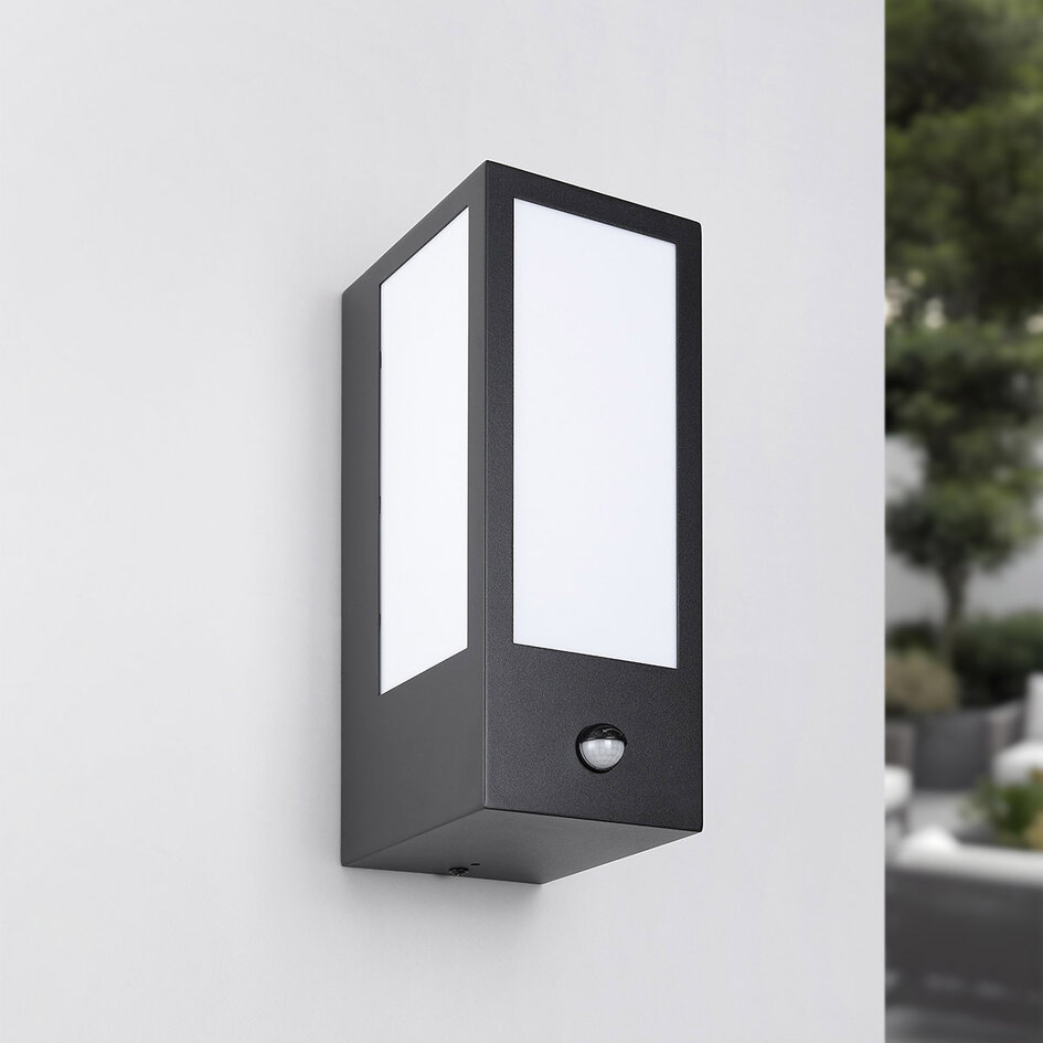 Utomhusvägglampa Lyon med sensor