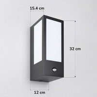Utomhusvägglampa Lyon med sensor