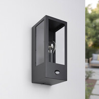Utomhusvägglampa Nantes med sensor - svart