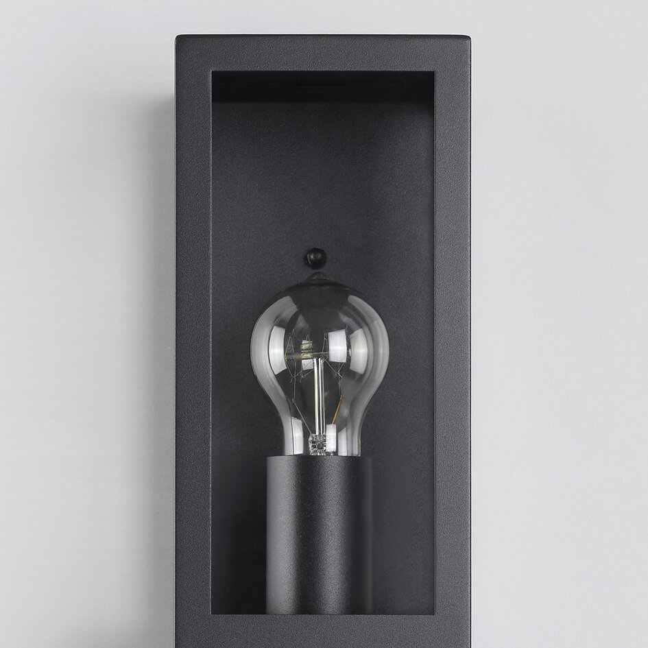 Utomhusvägglampa Nantes med sensor - svart