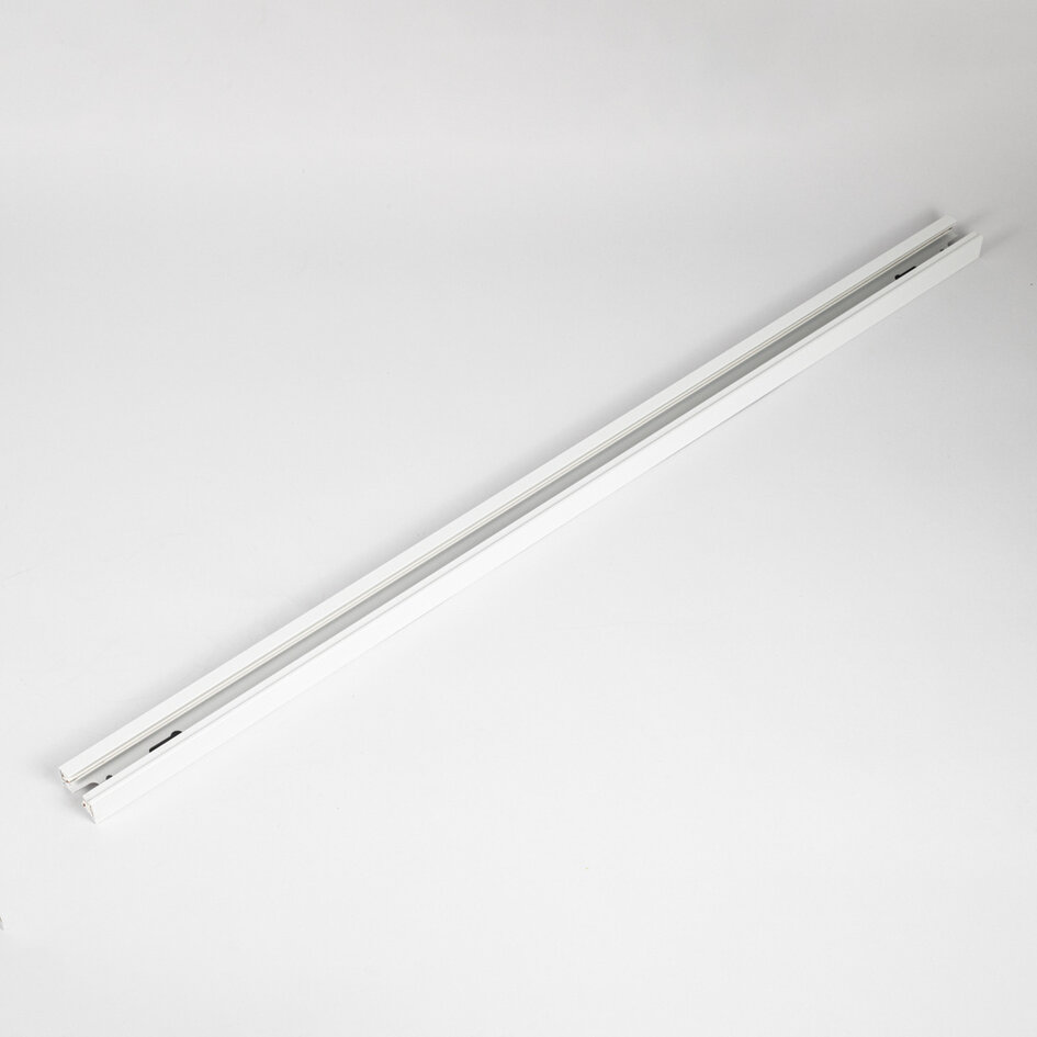 Kopplingsbar 1-fas skena på 75 cm utan anslutningsblock, med ändkåpa, vit