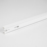 Kopplingsbar 1-fas skena på 75 cm utan anslutningsblock, med ändkåpa, vit