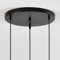 Pendellampa Verona med tre lampor, glas med kupad detalj - amber, ljusrosa och ljusgrå