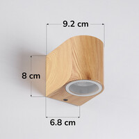 Vägglampa Tommaso i träutseende