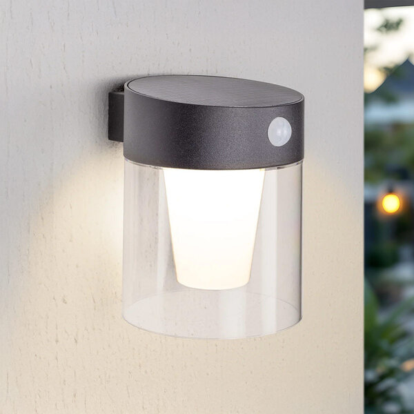 Solar vägglampa för utomhusbruk med sensor - Pim