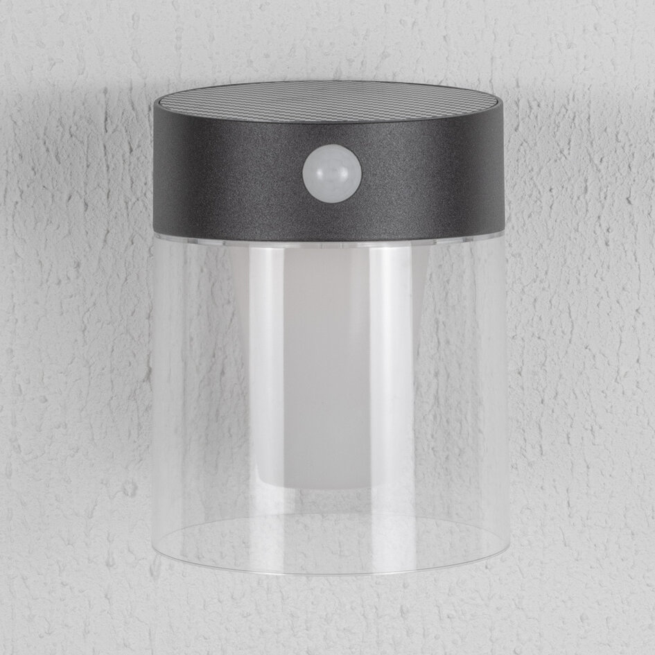 Solcellsvägglampa för utomhusbruk med sensor - Pim