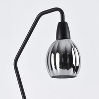 Bordslampa Dewi - svart med koppar och rökfärgat glas