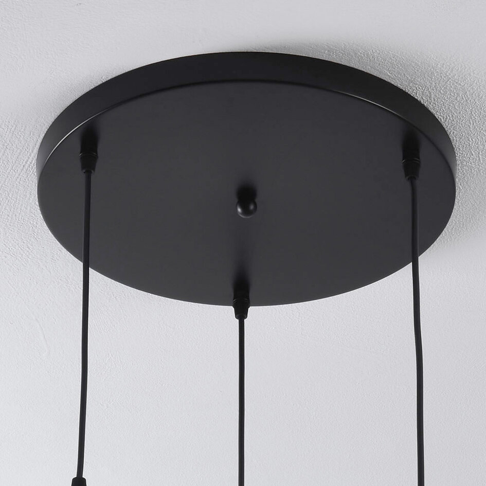 Pendellampa Verona med tre lampor - rökfärgat glas med spegeleffekt av enhetligt glas