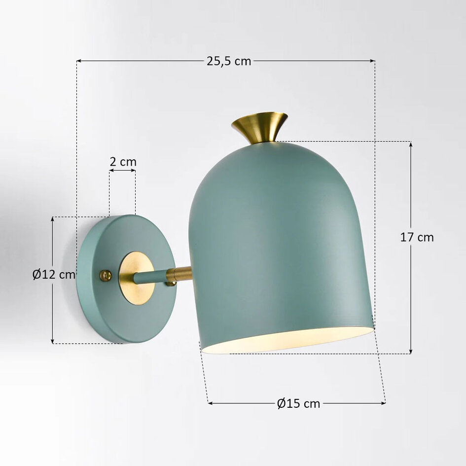 Vägglampa Raya i grönt med guld
