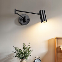 Svart vägglampa Revah