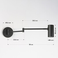 Vägglampa Revah i svart