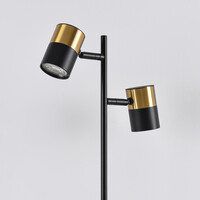 Bordslampa Una med två lampor i svart med guld