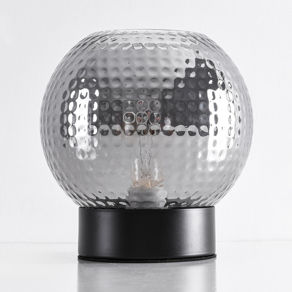 Bordslampa Inte - rökfärgat glas med textur