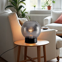 Bordslampa Inte - rökfärgat glas med textur