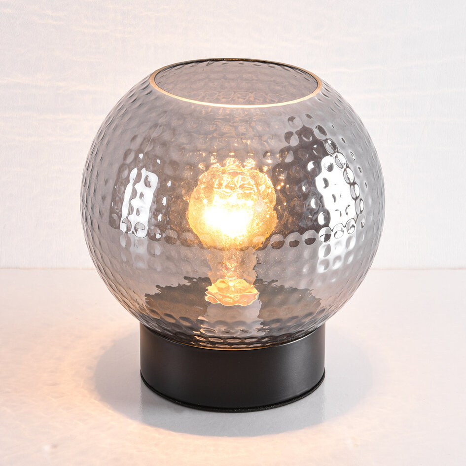 Bordslampa Inte - rökfärgat glas med textur