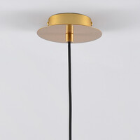 Pendellampa Nisrin med tre lampor i transparent glas - svart och guld